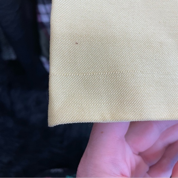 VINTAGE 70’s Pastel Yellow Empire Waist Dress w Train - Picture 12 of 14